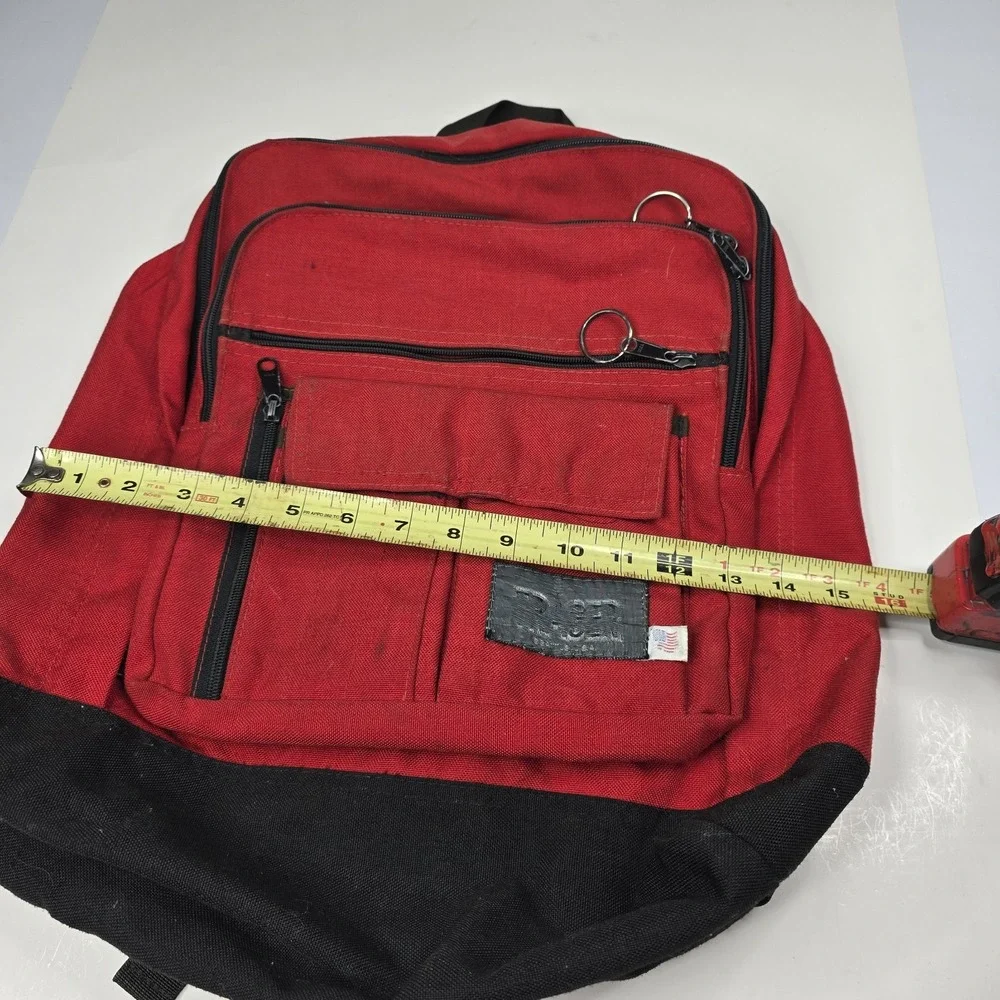 Vintage Red Backpack Daypack Cordura Nylon Made in USA 90s School Bookbag